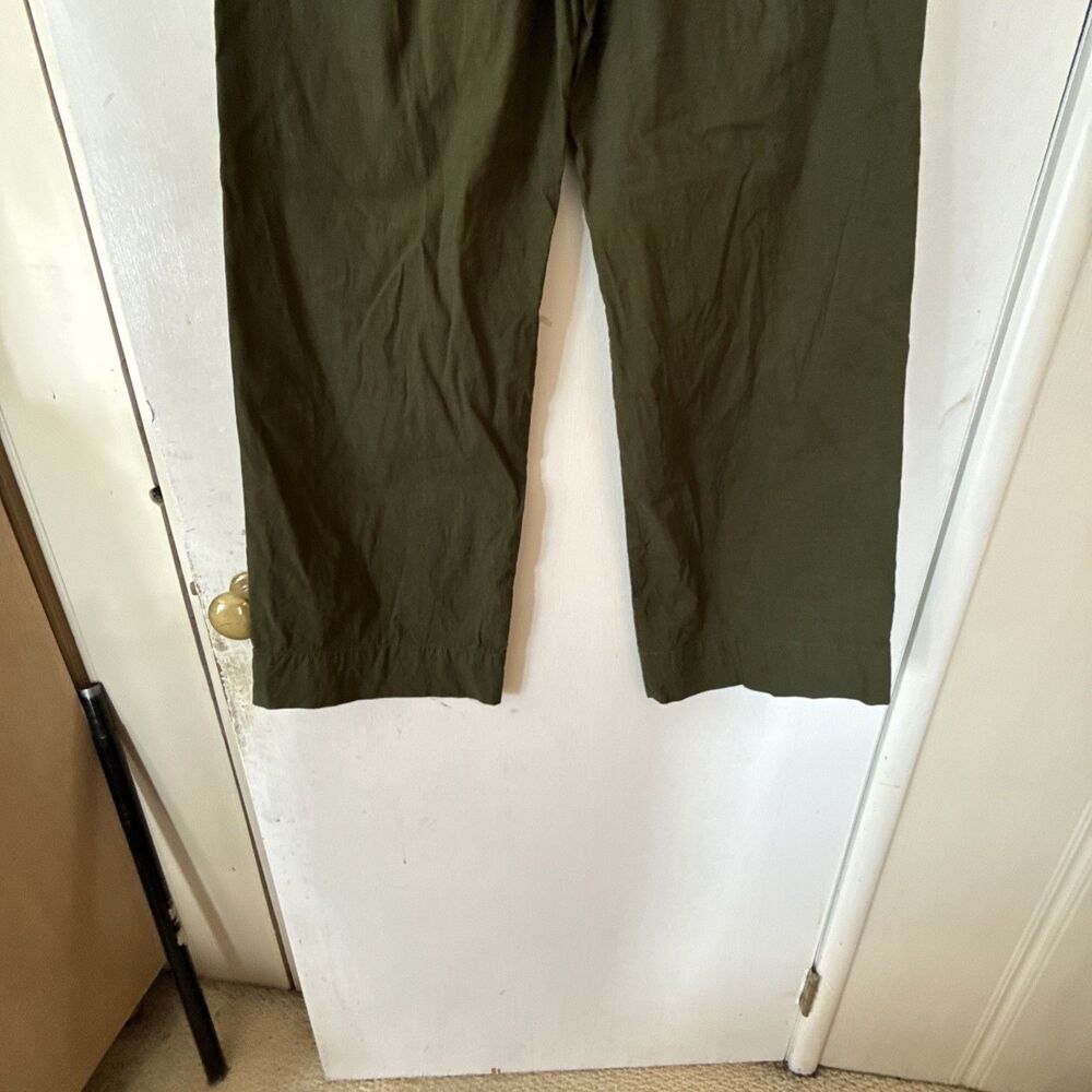Maeve Anthropologie Colette Linen Blend Crop Wide Leg Pants Green | Women's 27 - Picture 6 of 9